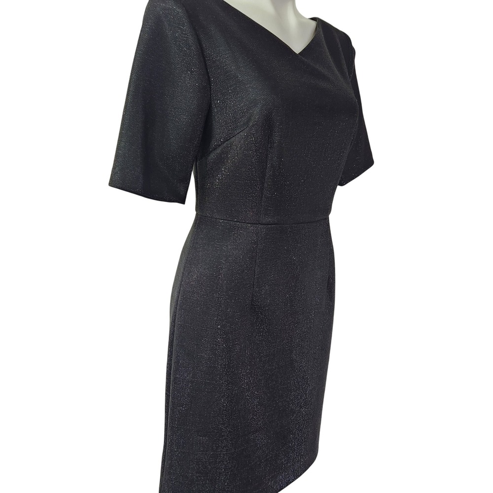 Trina Turk Holiday Dress Silver Sparkle Cap Sleeve Sheath Dress‎ Size 6